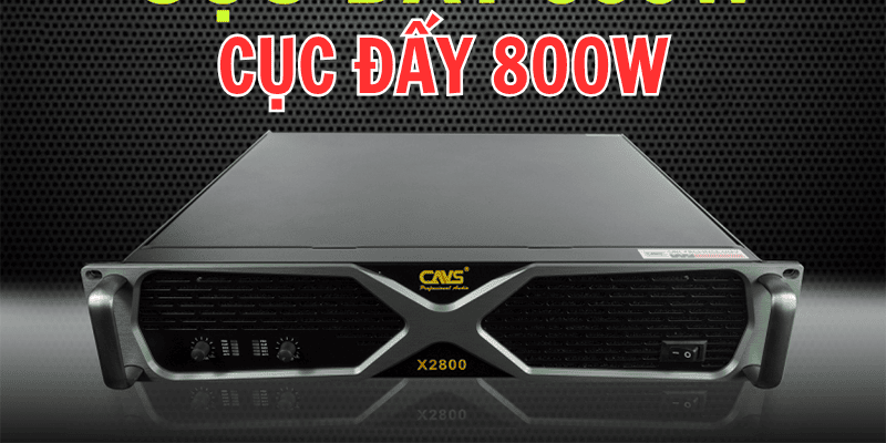 Cục đẩy công suất 800W có khả năng khuếch đại âm thanh mạnh mẽ, dễ dàng kéo loa bass 30